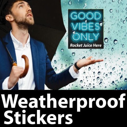 Custom weatherproof stickers
